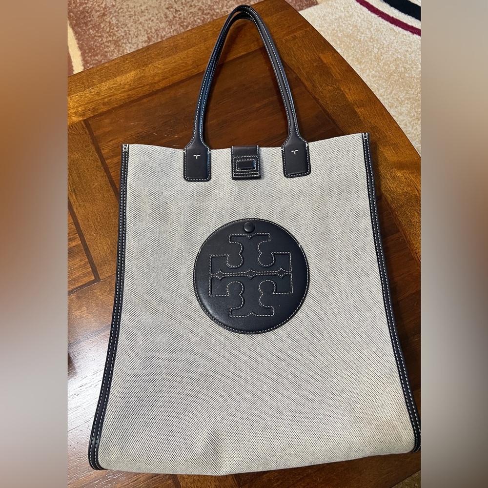 Tory Burch Black and Cream Men's Tote
